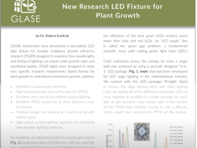 New Research LED Fixture for Plant Growth