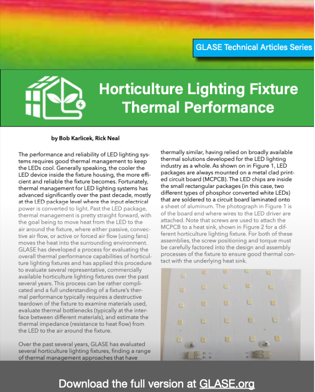 Horticulture Lighting Fixture Thermal Performance